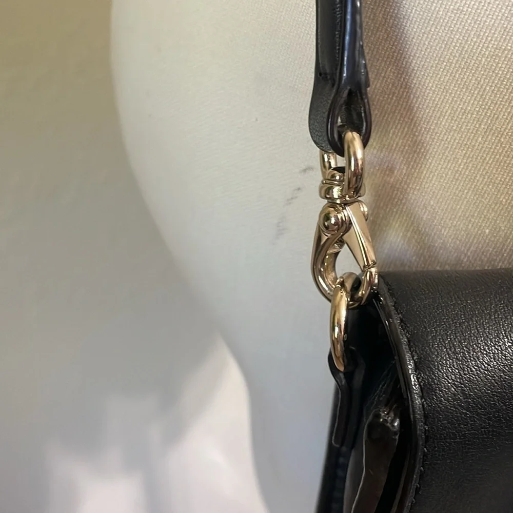 Kate Spade smooth black leather crossbody bag